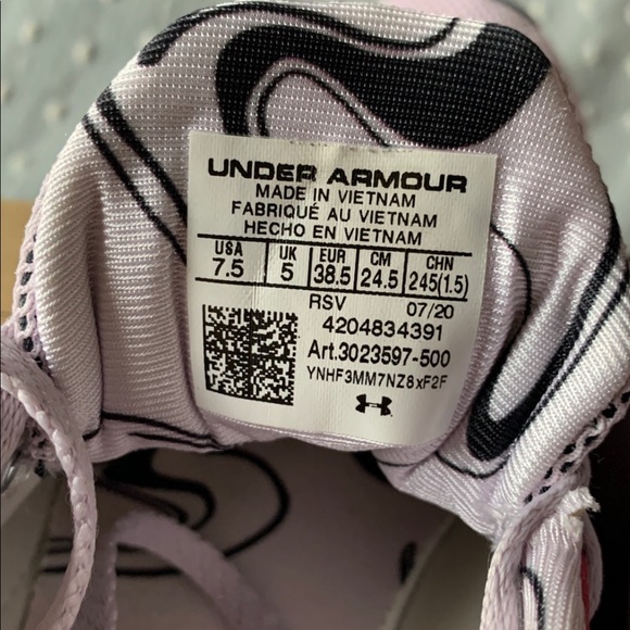Under armour sneakers soft pink/grey size 7.5 - Picture 5 of 10